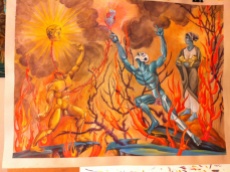 Resurrection of the Father I:watercolor on paper