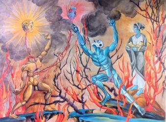 Resurrection of the Father (I), 2013, watercolor on paper, 18 by 24"