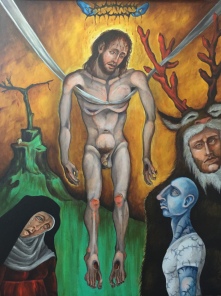 The Descent from the Cross, 2015, acrylic on canvas, 30 by 40"