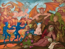 "The Temptation of St. Anthony of the Desert, I" 2013 Oil on canvas. 36 by 48 inches.