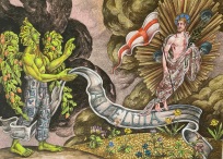 (He has Risen) & All the Earth Rejoices 2023 Graphite/colored pencil, gouache, on illustration board 15 by 20 inches